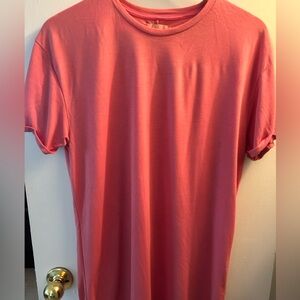 Coral Pink TopMan Scotty Longline T-Shirt